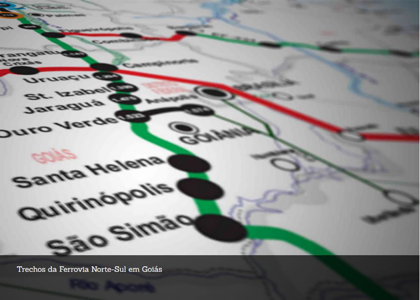 Trechos da Ferrovia Norte-Sul em Goiás estado goias